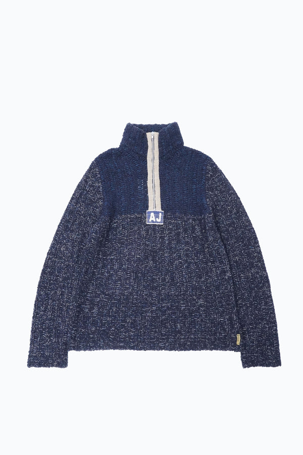"ARMANI JEANS" -Half Zip Acrylic Knit Sweater-
