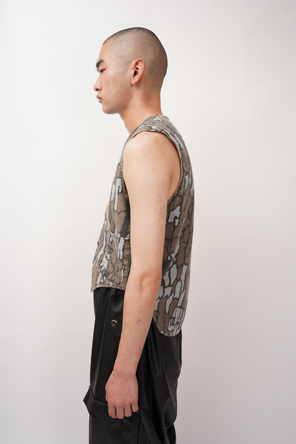 80's "DEERSKIN" -Treebark Camo Hunting Vest-