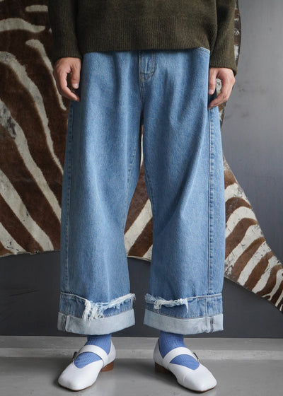 DEAN BLUE -Oversized denim trousers-[STONE]