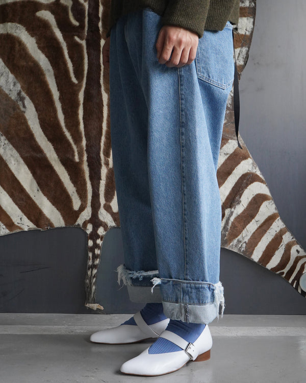 DEAN BLUE -Oversized denim trousers-[STONE]