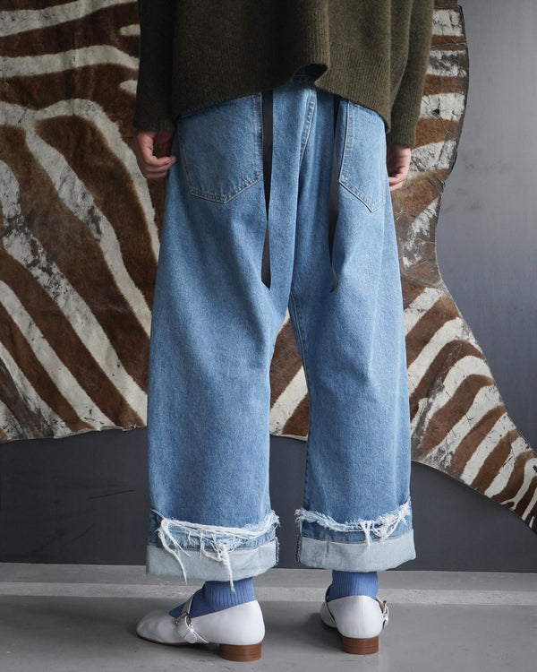 DEAN BLUE -Oversized denim trousers-[STONE]