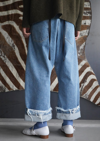 DEAN BLUE -Oversized denim trousers-[STONE]
