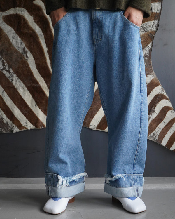 DEAN BLUE -Oversized denim trousers-[STONE]