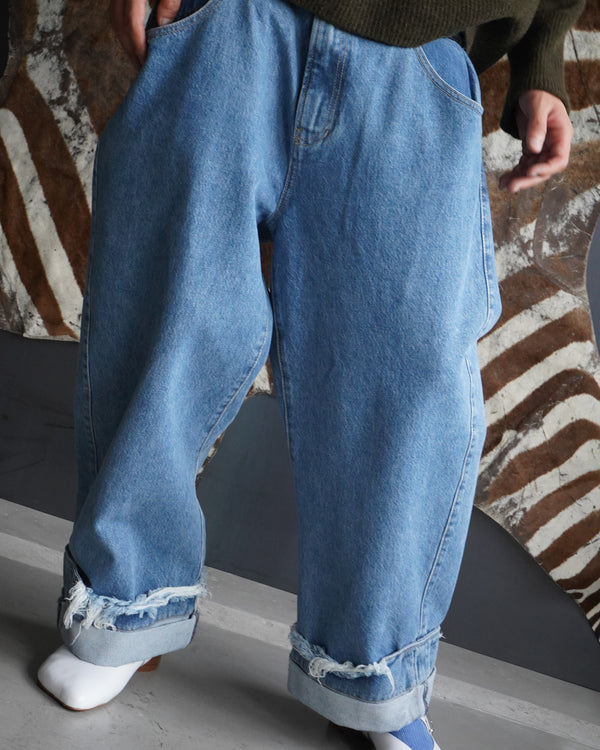 DEAN BLUE -Oversized denim trousers-[STONE]