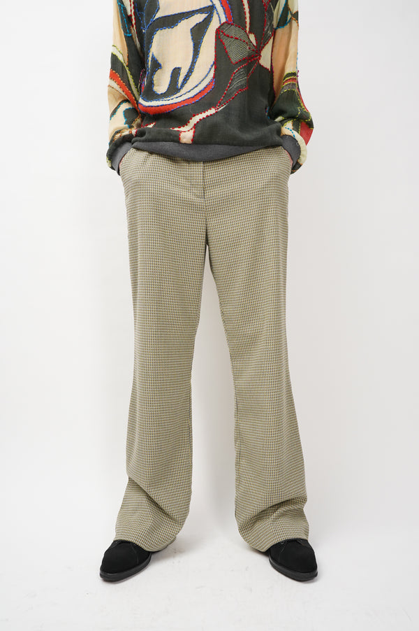 "UNKNOWN" -Check Pattern Flare Pants-