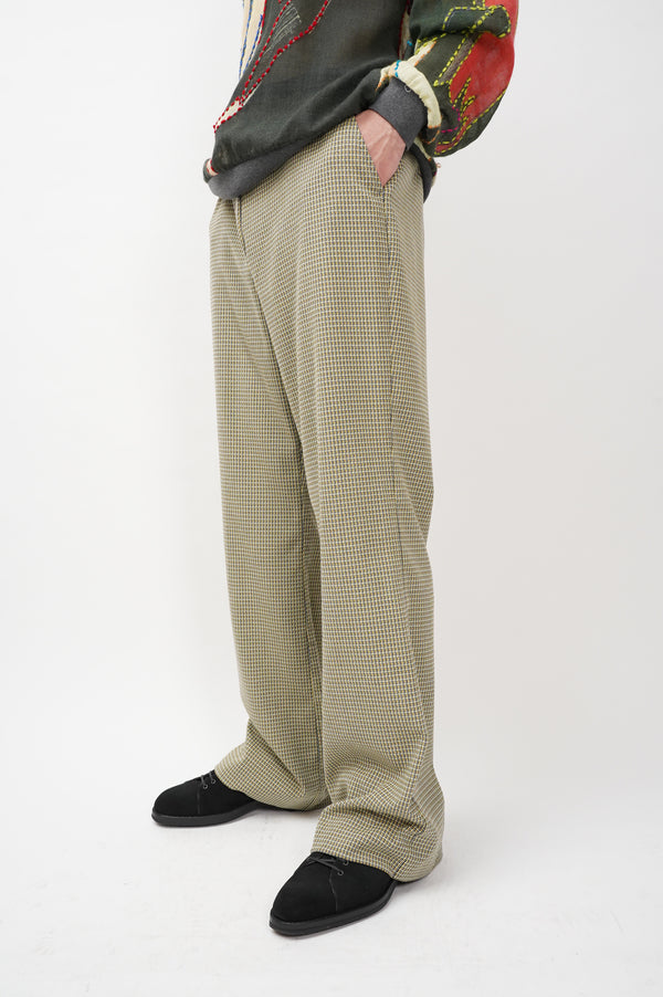 "UNKNOWN" -Check Pattern Flare Pants-