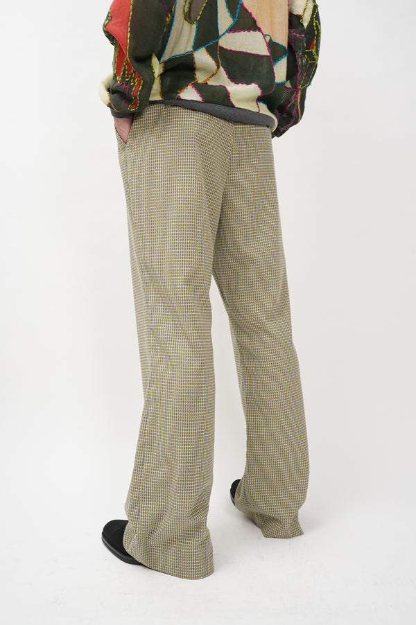 "UNKNOWN" -Check Pattern Flare Pants-