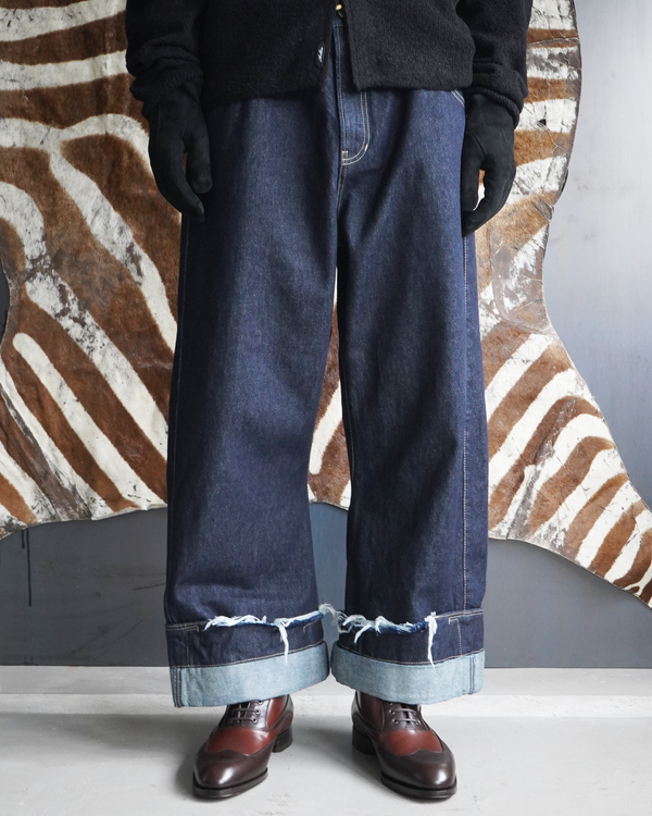 DEAN BLUE -Oversized denim trousers- [INDIGO/WASH]