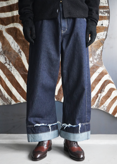 DEAN BLUE -Oversized denim trousers- [INDIGO/WASH]