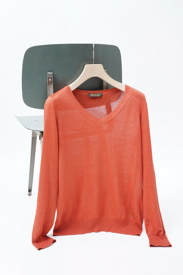 "Loro Piana" -V/N Knit Sweater-