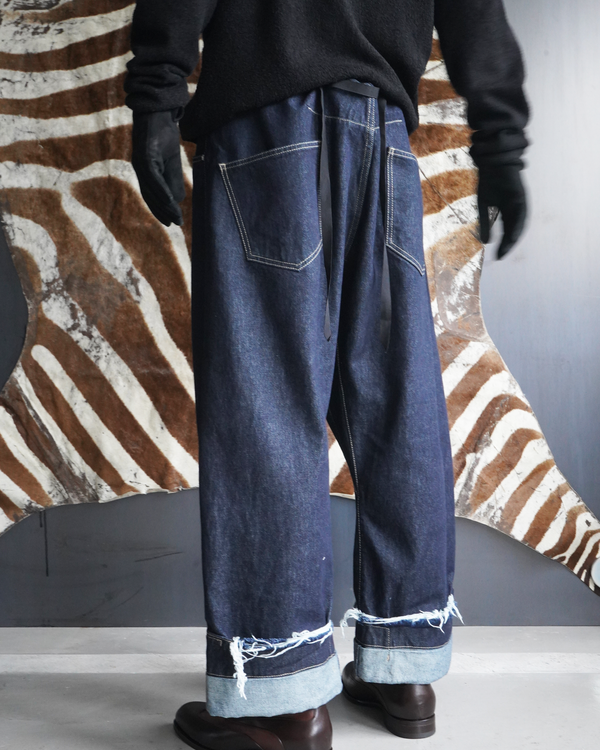 DEAN BLUE -Oversized denim trousers- [INDIGO/WASH]