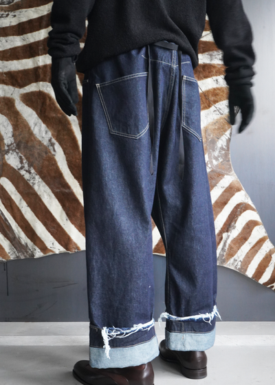 DEAN BLUE -Oversized denim trousers- [INDIGO/WASH]