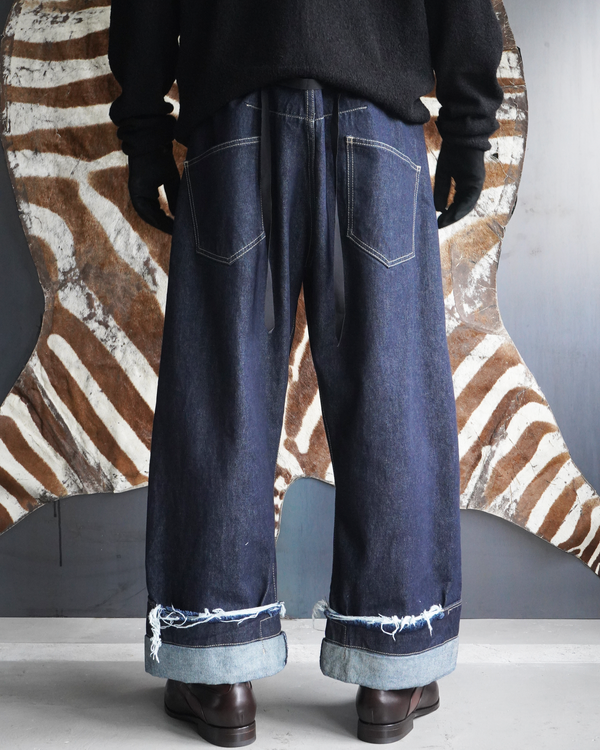 DEAN BLUE -Oversized denim trousers- [INDIGO/WASH]