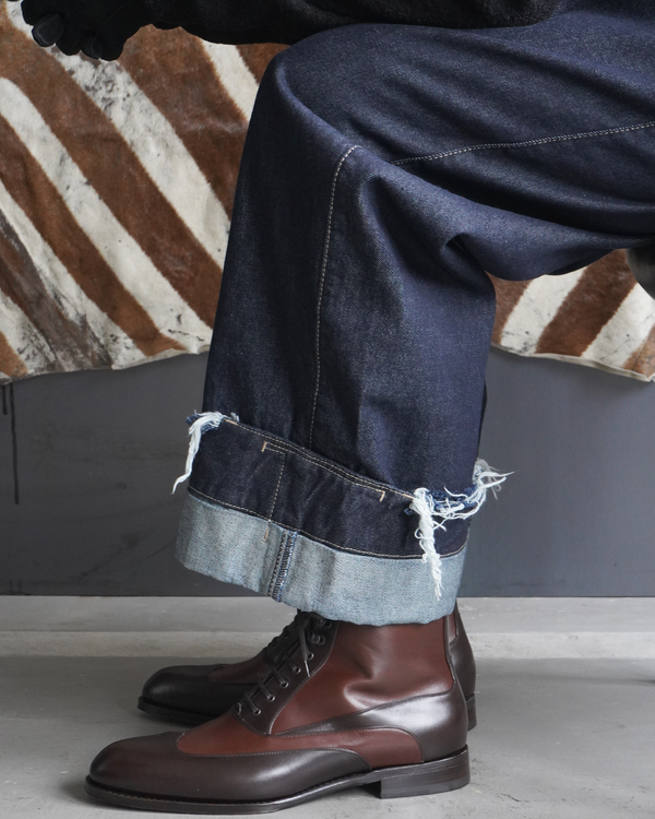 DEAN BLUE -Oversized denim trousers- [INDIGO/WASH]
