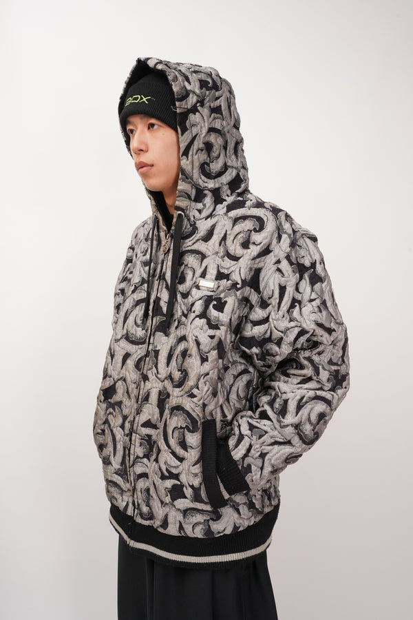 "LOT29" -3D Pattern Zip Up Parka-