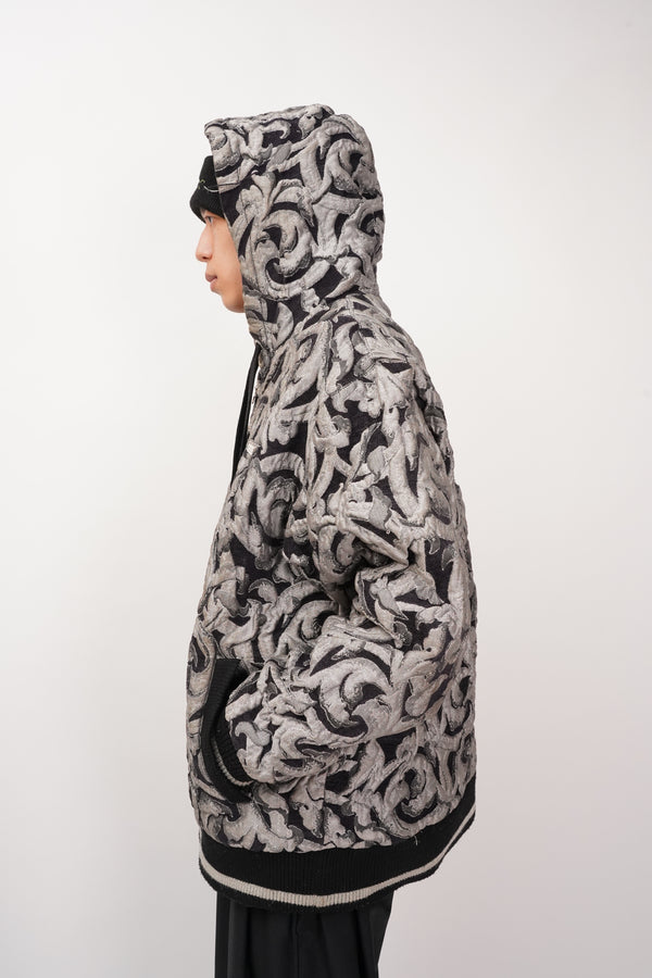 "LOT29" -3D Pattern Zip Up Parka-