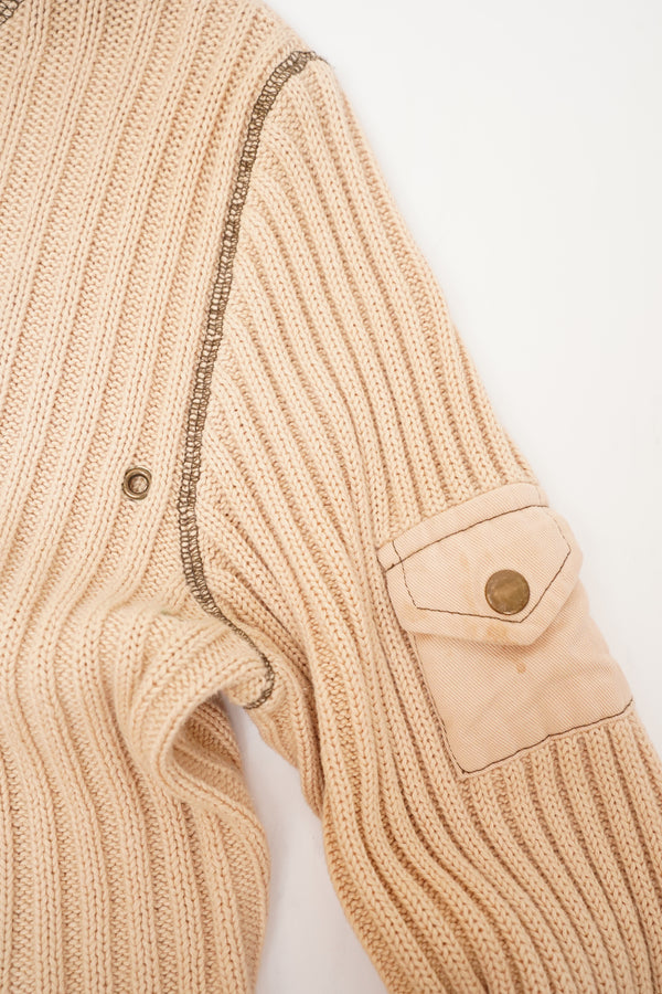 “DKNY JEANS” -Rib Knit Zip Parka-