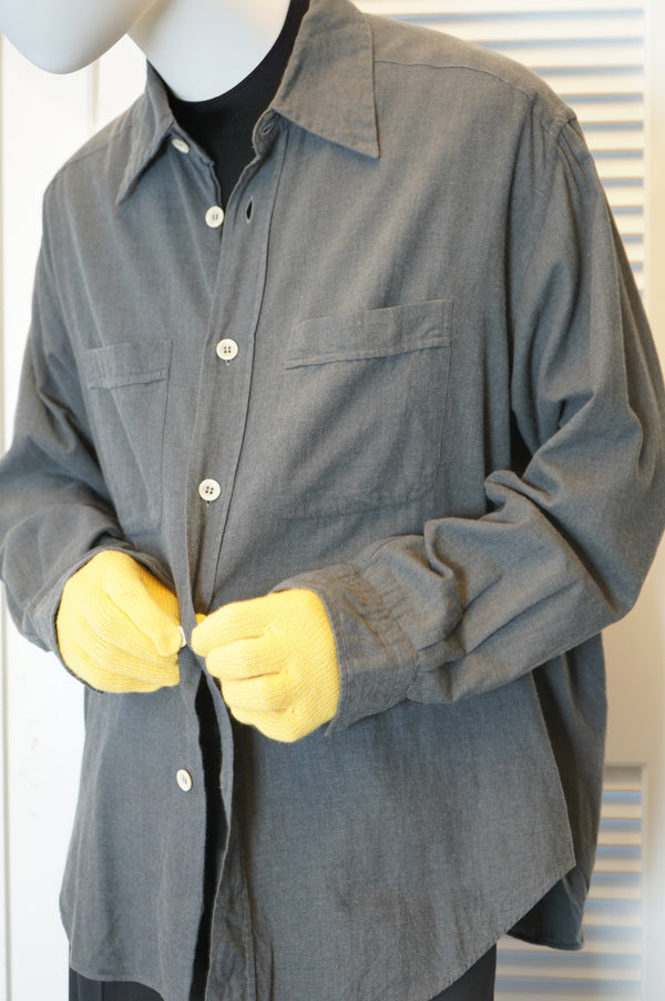 90's "GIORGIO ARMANI" -Cotton/Rayon Flannel L/S Shirt-