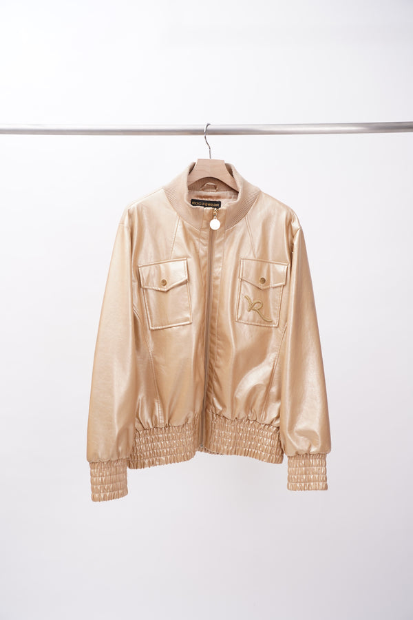 "ROCA WEAR" -Fake Leather Zip-Up Blouson-