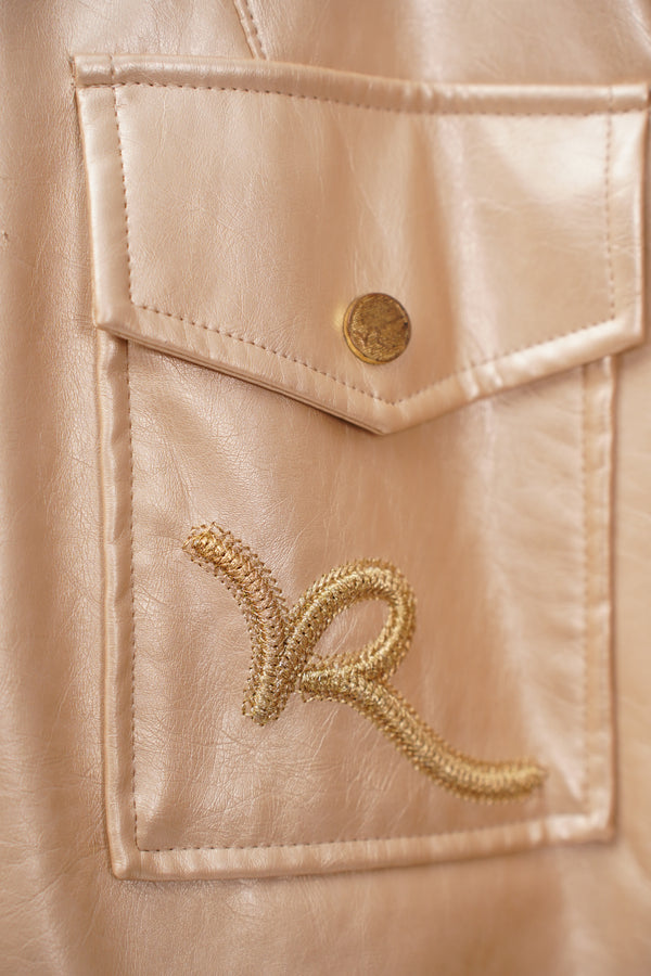 "ROCA WEAR" -Fake Leather Zip-Up Blouson-