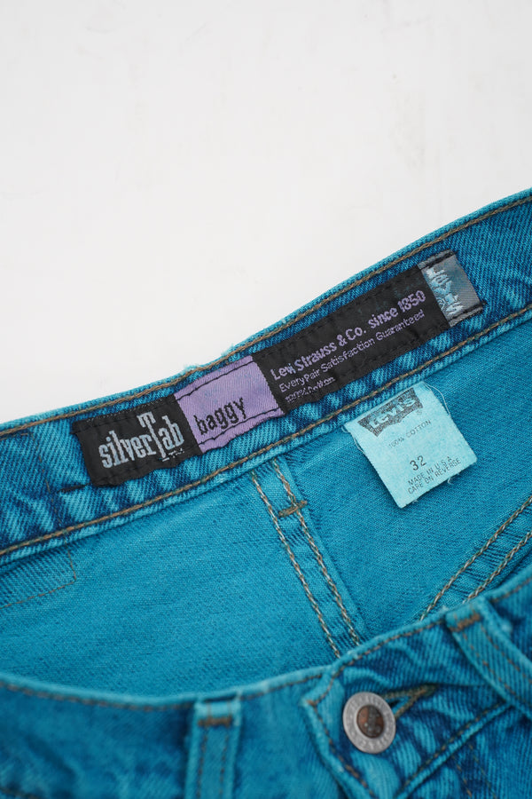 "Levi's SilverTab" -"BAGGY" Color Denim Shorts-