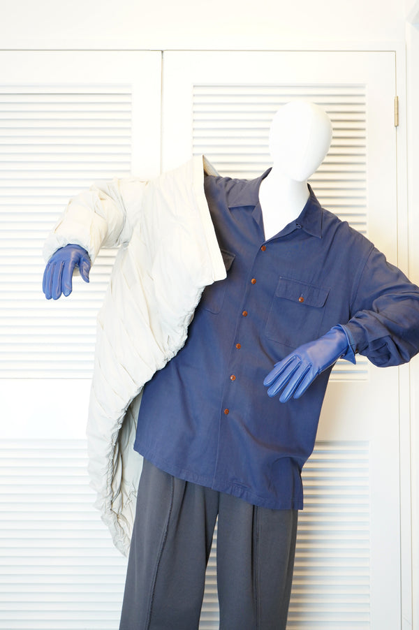 90`s "Polo by RALPH LAUREN" -Rayon Open Collar L/S Shirt-