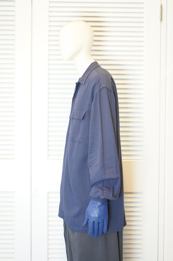 90`s "Polo by RALPH LAUREN" -Rayon Open Collar L/S Shirt-