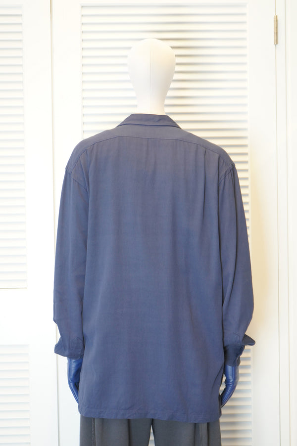 90`s "Polo by RALPH LAUREN" -Rayon Open Collar L/S Shirt-