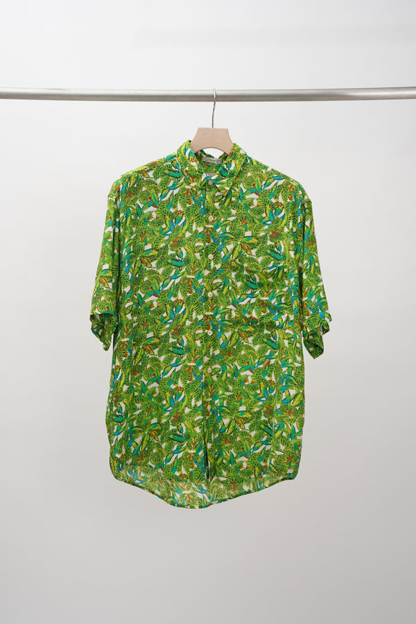 "AEROPOSTALE" -Polynosic Rayon Leaf Pattern S/S Shirt-