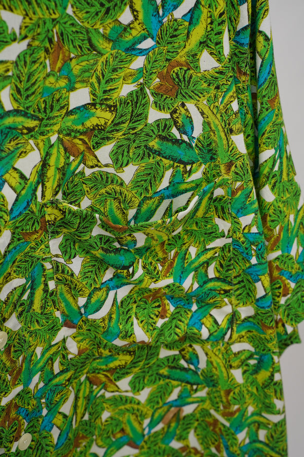 "AEROPOSTALE" -Polynosic Rayon Leaf Pattern S/S Shirt-