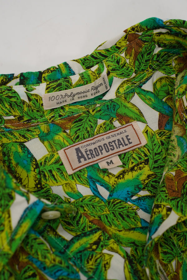 "AEROPOSTALE" -Polynosic Rayon Leaf Pattern S/S Shirt-