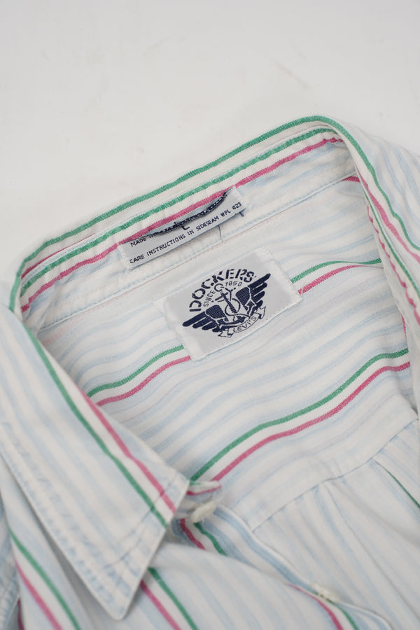 "DOCKERS" -Cotton Striped S/S Shirt-