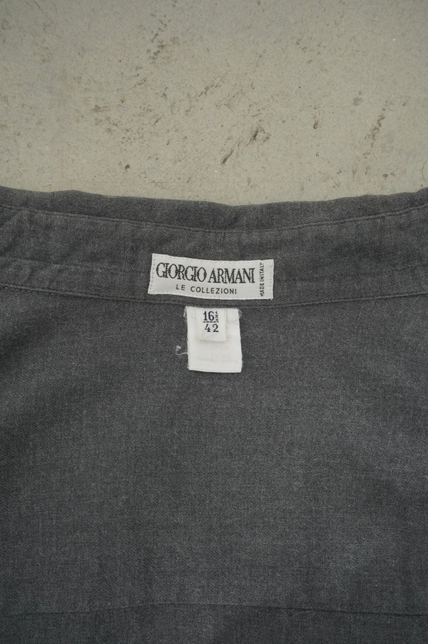 90's "GIORGIO ARMANI" -Cotton/Rayon Flannel L/S Shirt-