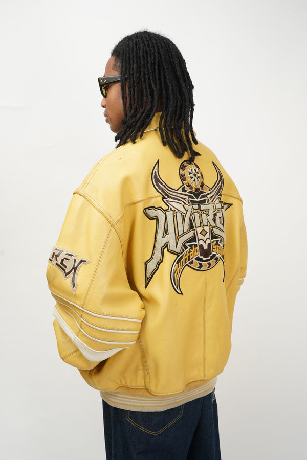 90's "AVIREX" -Buffalo Spirit Leather Jacket-