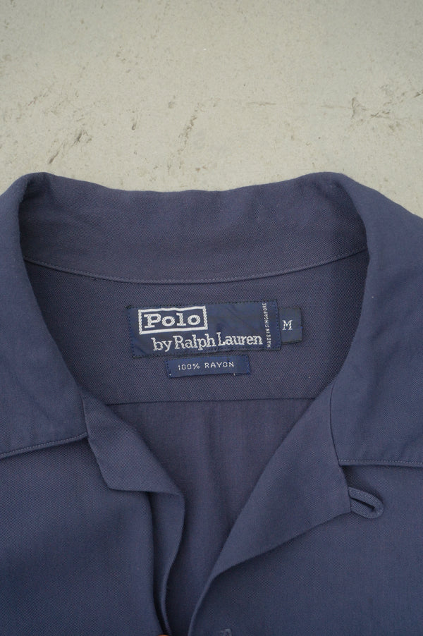 90`s "Polo by RALPH LAUREN" -Rayon Open Collar L/S Shirt-