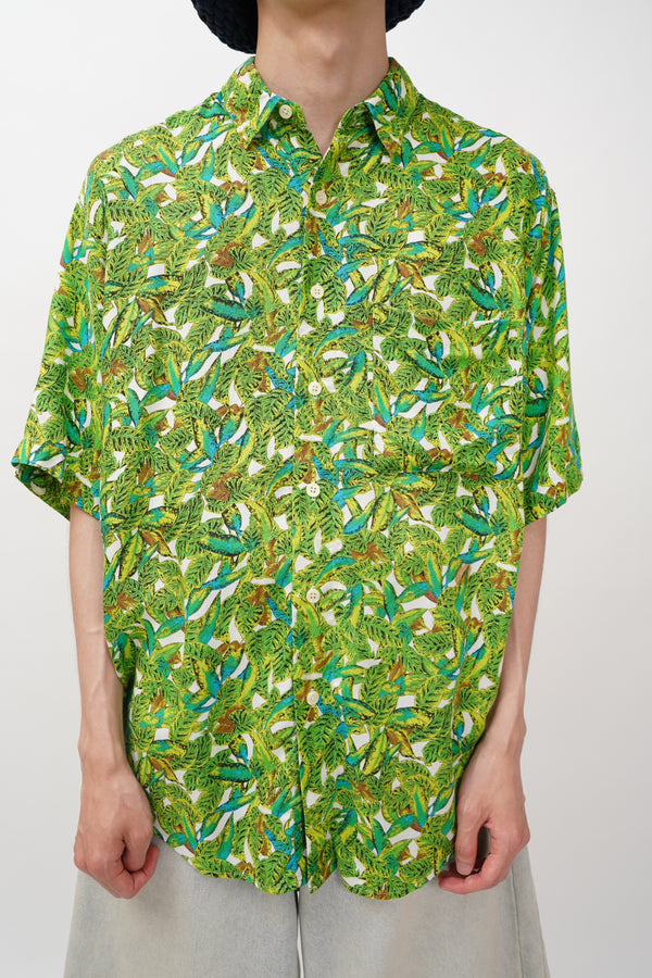 "AEROPOSTALE" -Polynosic Rayon Leaf Pattern S/S Shirt-