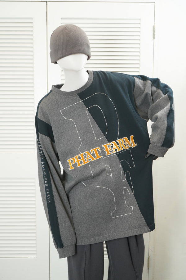 "PHAT FARM" -Switched Pattern Crew Neck Sweater-