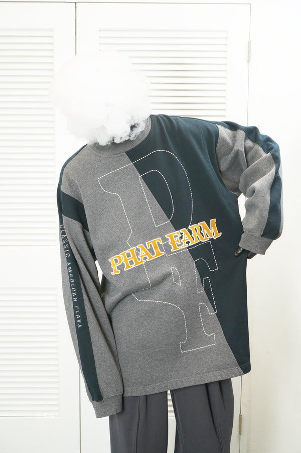 "PHAT FARM" -Switched Pattern Crew Neck Sweater-