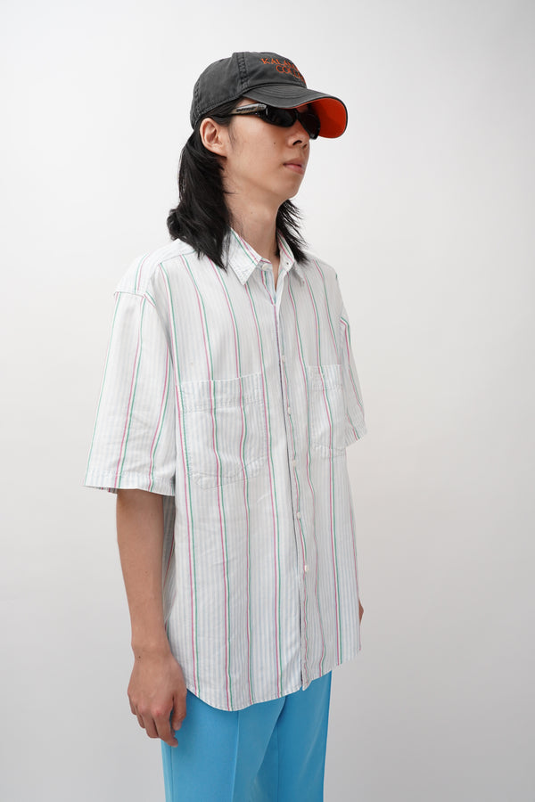 "DOCKERS" -Cotton Striped S/S Shirt-