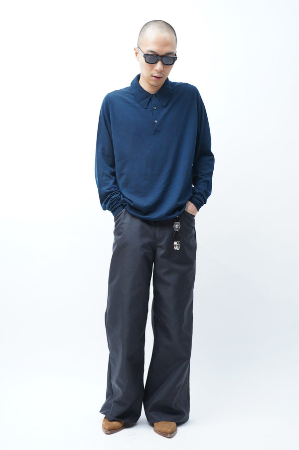 "JOHN SMEDLEY" -L/S Wool Knit Polo Shirt-