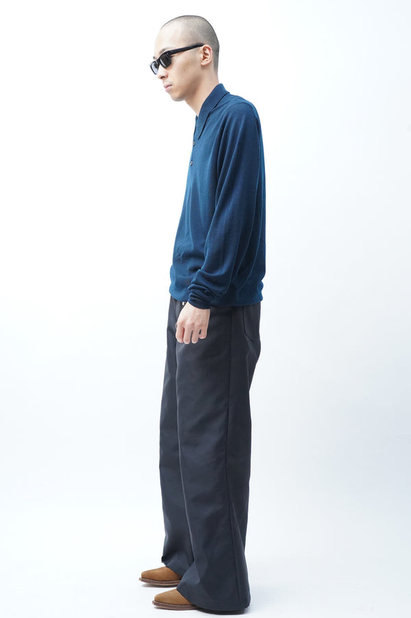 "JOHN SMEDLEY" -L/S Wool Knit Polo Shirt-