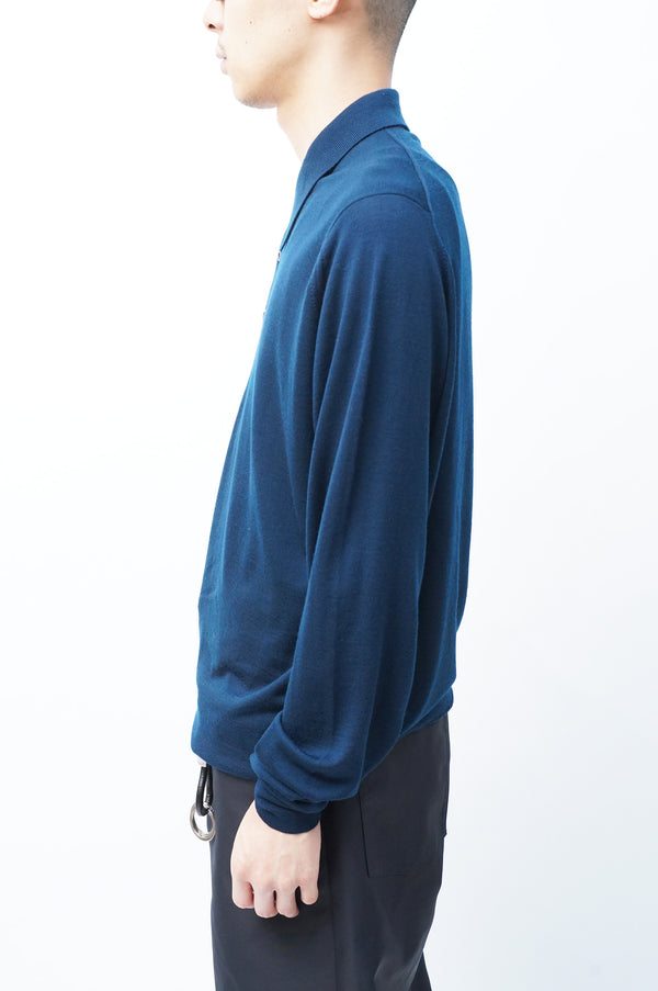 "JOHN SMEDLEY" -L/S Wool Knit Polo Shirt-