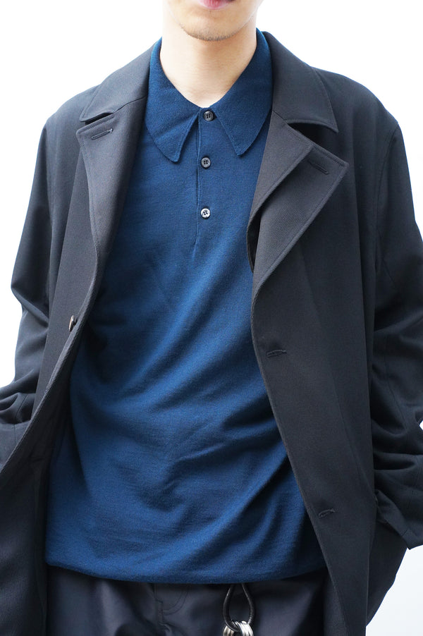 "JOHN SMEDLEY" -L/S Wool Knit Polo Shirt-