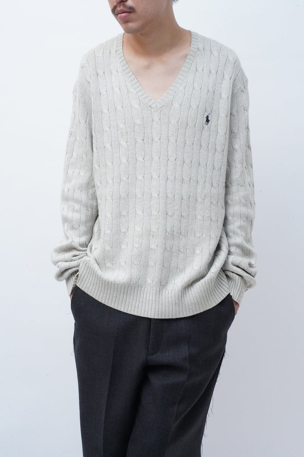 90's "POLO RALPH LAUREN" -Silk V/N  Knit Sweater-