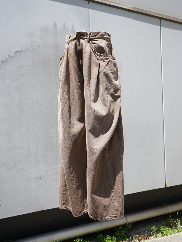 -3D Cutting Denim Pants- [BROWN]