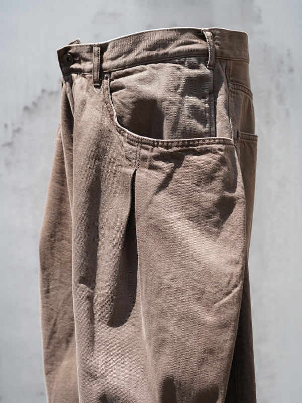 -3D Cutting Denim Pants- [BROWN]