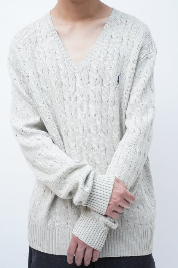 90's "POLO RALPH LAUREN" -Silk V/N  Knit Sweater-