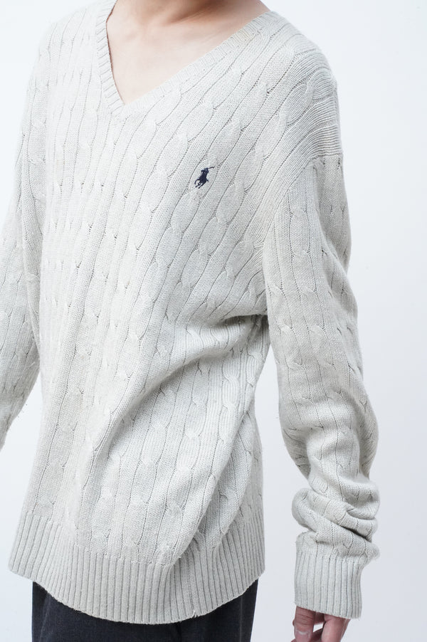 90's "POLO RALPH LAUREN" -Silk V/N  Knit Sweater-