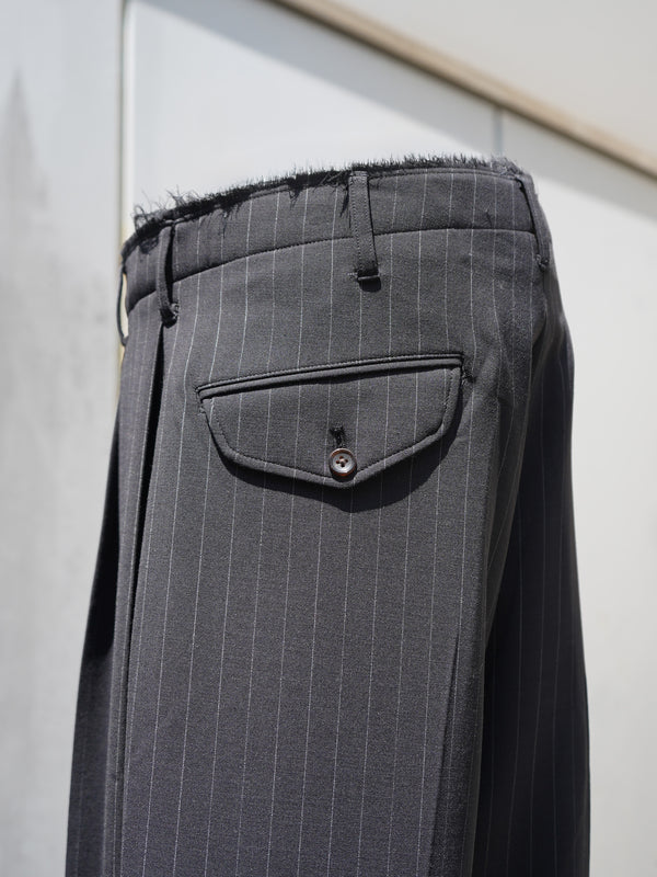 -Pleats Bonded Wool Pants-