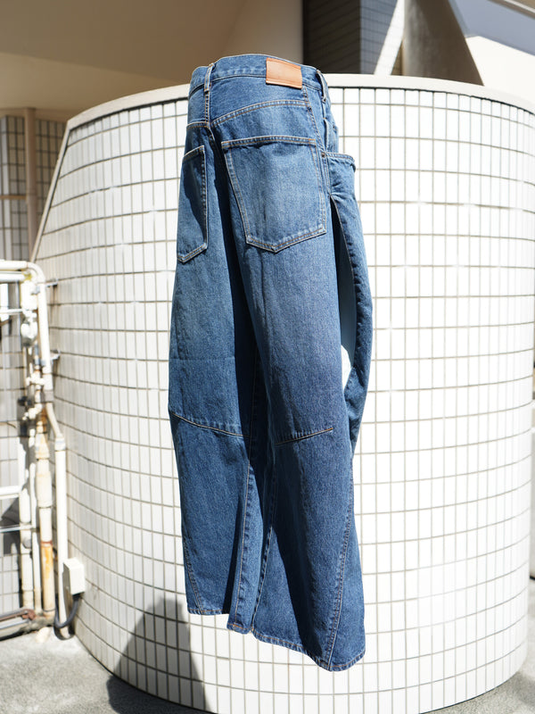 -3D Cutting Denim Pants- [INDIGO]